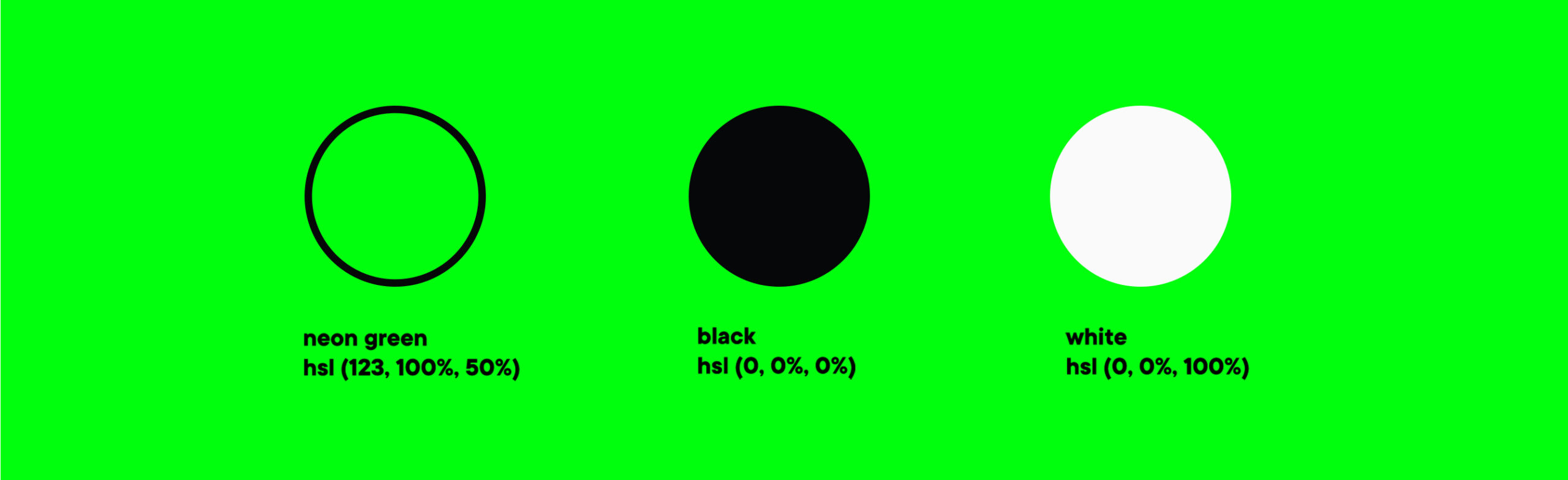 kleurenpalet voor StopCO2: fluogroen, zwart en wit