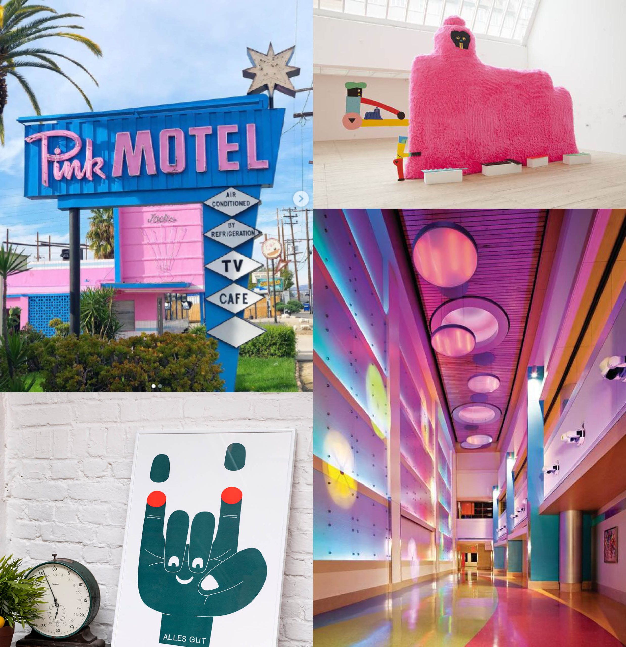 moodboardbeelden moodboard beelden - motel, poster Tom Hautekier, kleurrijk interieur, kunst